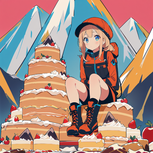 ケーキの山に登頂！