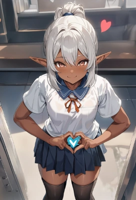 手でハート
