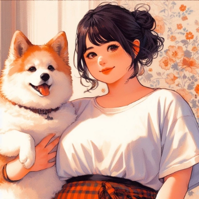 『犬をだっこ』