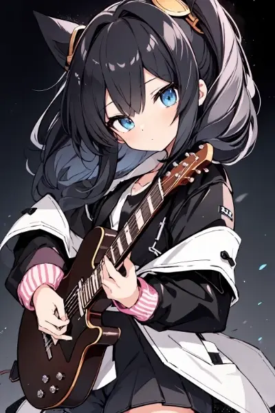 猫耳ギタリスト美少女