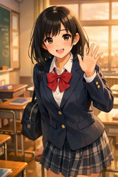 夕方の女子高校生