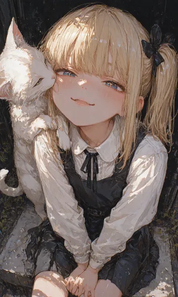 猫のキスと少女の微笑み