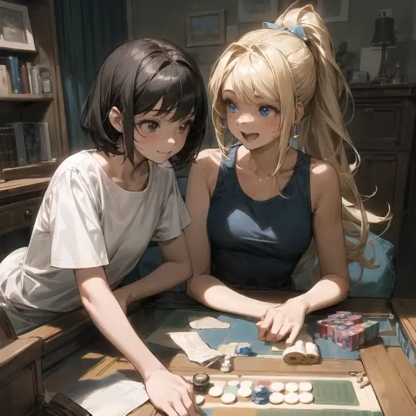 黒髪＆ブロンド・一緒にゲーム