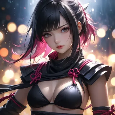 影に浮かぶ黒とピンクの戦姫