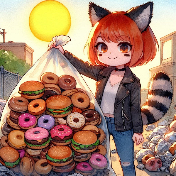 🌅🍔🦝