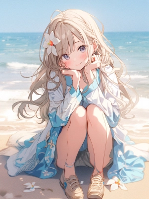 海にスニーカーで来ちゃった❤️
