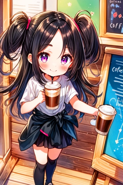 コーヒーを飲んでリラックスしてる、うちの子♥その2（2枚）