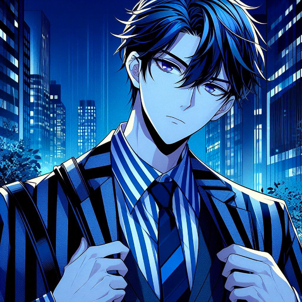 青ストライプ柄な、黒髪短髪男性★その1(13枚)