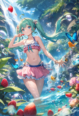 空を飛ぶ魚といちごのパラダイス