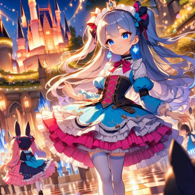 夜の青髪お姫様
