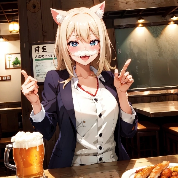 🍺🐱「ねぇねぇ見て、髭！」