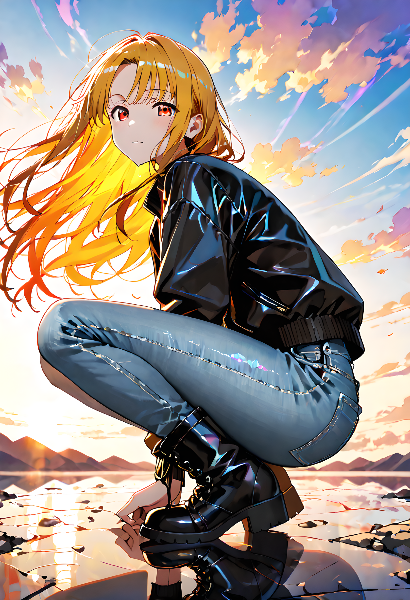 ジャケットに乱反射する虹