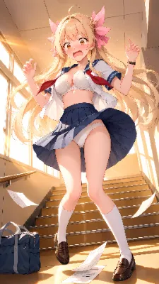 階段、ぜんぶ見られました