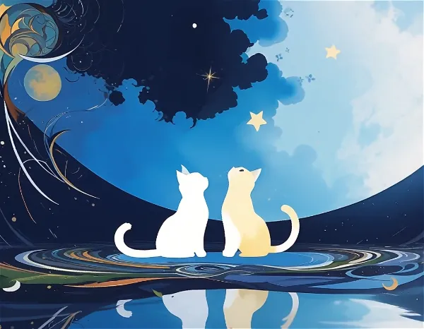 動画・シルエット猫