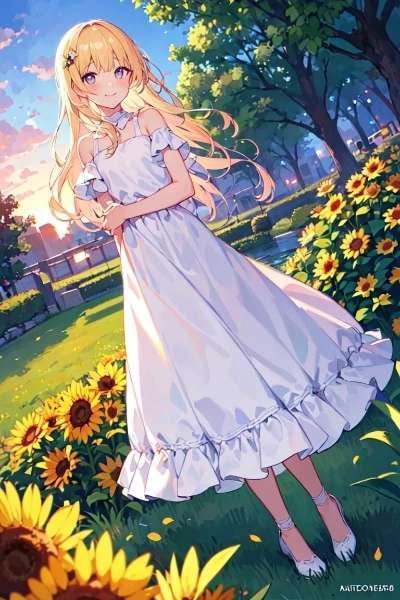 公園で佇む金色の髪の少女