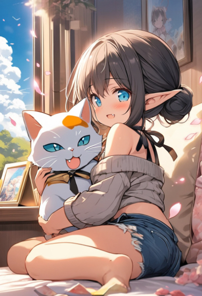 エルフさんとにゃんこ