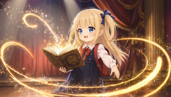 魔法学校の発表会に出る女の子