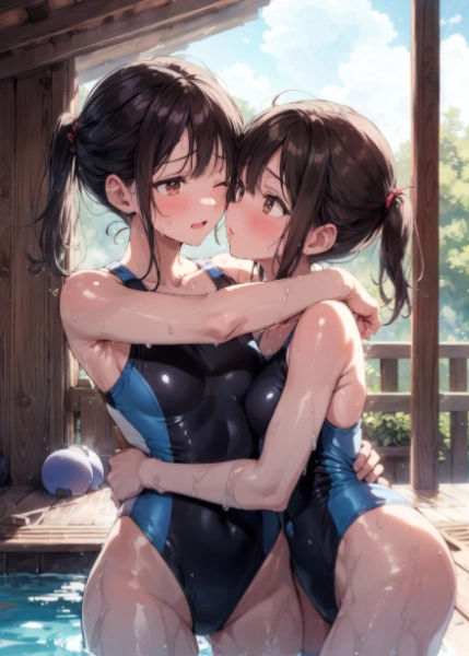 密着水着百合