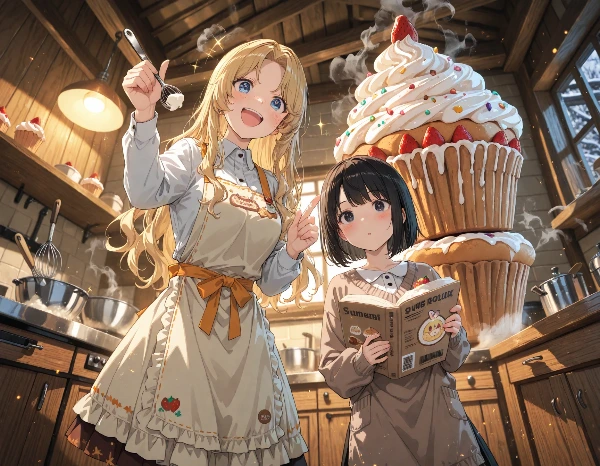 黒髪＆ブロンド・カップケーキを作った