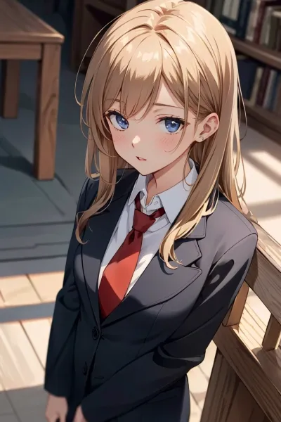 図書館の秘密の出会いと微笑み