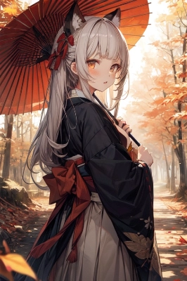 紅葉のケモミミ美少女