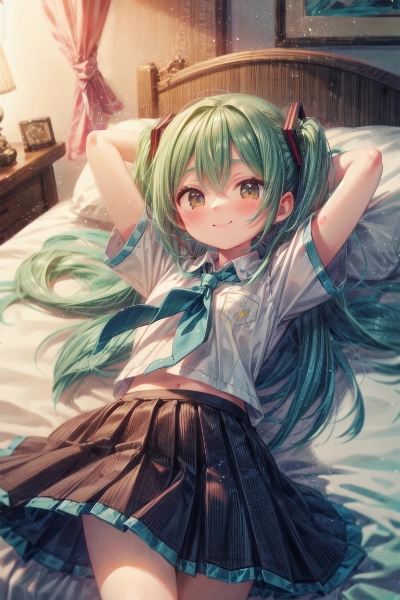 学校から帰って来たミクちゃん