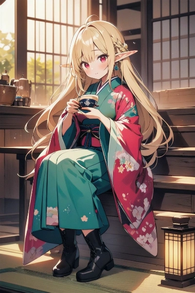 和服＆ブーツ＝さいつよ