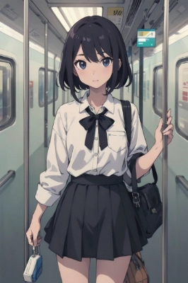 座席のない電車内