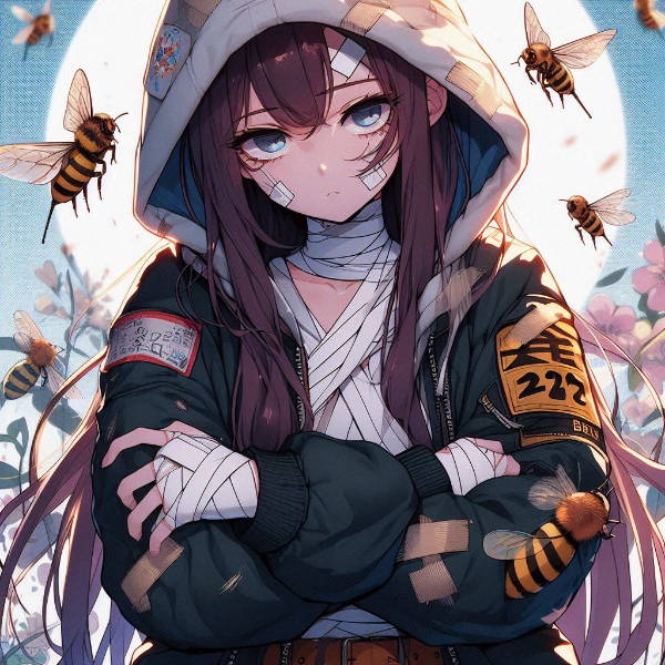 ジャケットを着た包帯の女の子