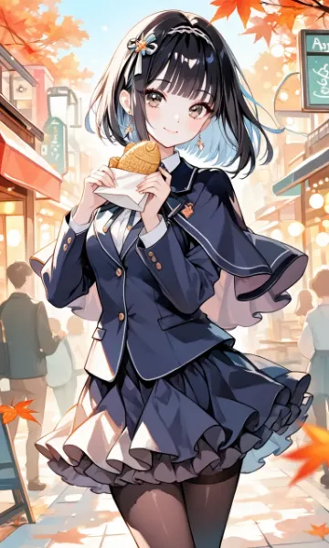 タイ焼きを食べてる女の子