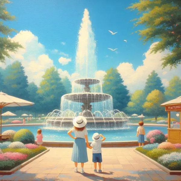 噴水に魅せられた夏の日