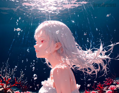 水中の女の子