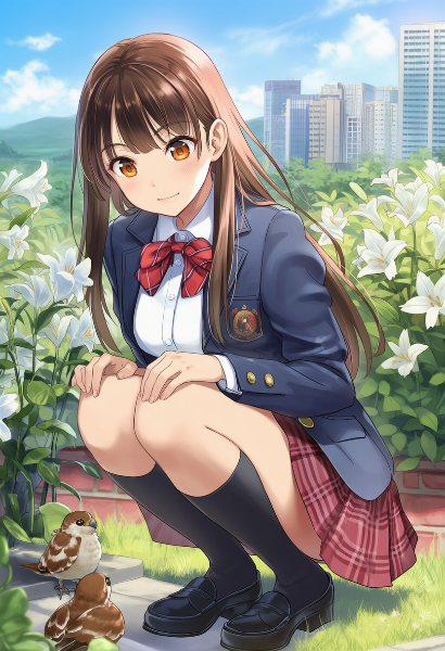 ユリの庭で出会った小さな友達