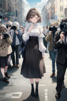 急に囲まれた可愛い女の子