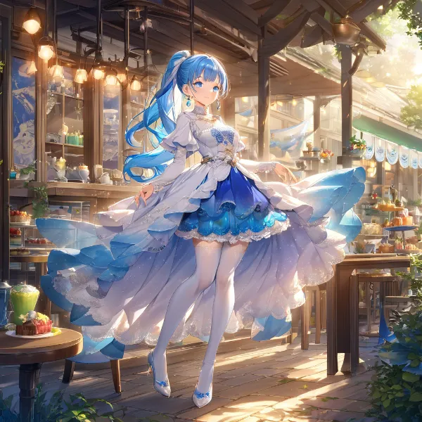 青髪の姫と甘いカフェの旋舞