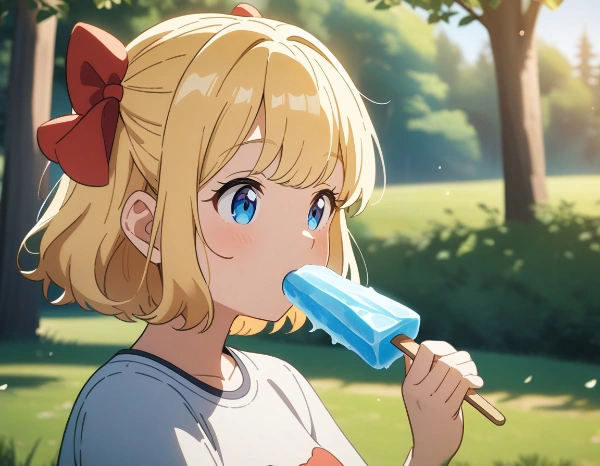 アイスクリームもぐもぐ