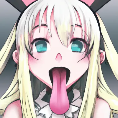 うさ耳少女のいたずらな舌出しチャレンジ