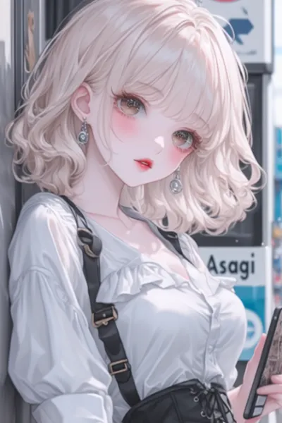 街角で待つ女の子