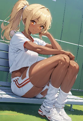 金髪ポニーテール