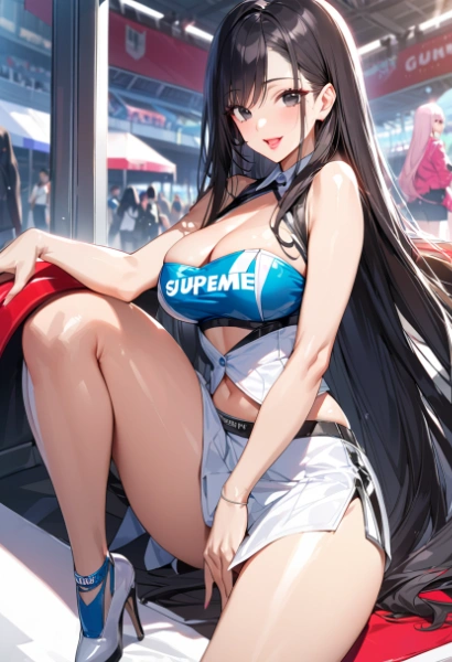 注文のお題『レーシングカー』とレースクィーン