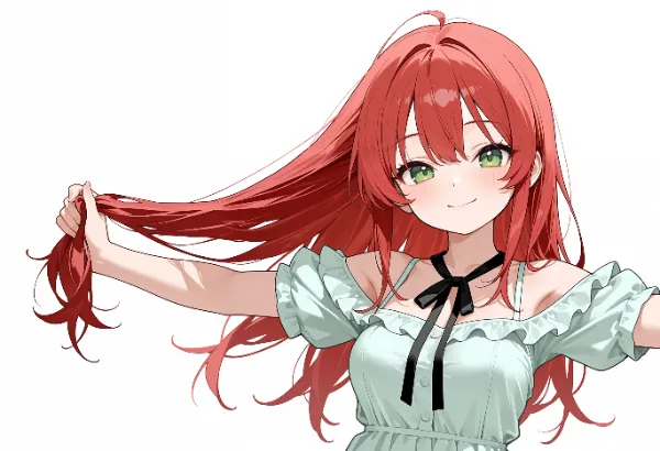 自慢の赤髪