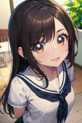 cute eye ,school girl ,少し上方から、こっちを向いて、
