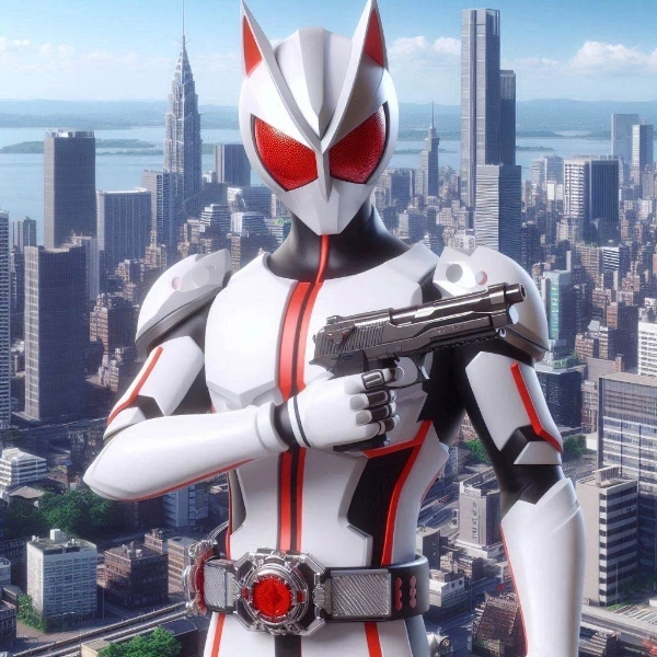 白い狐のお面を着けた謎のマスカレイダー