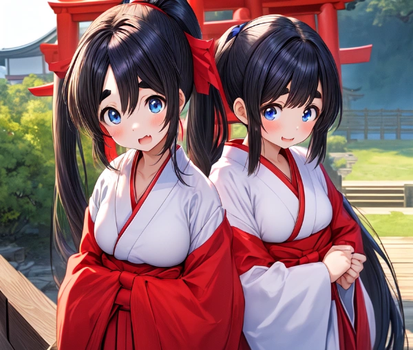 二人とも、襟元浮いちゃってるので直してきなさい