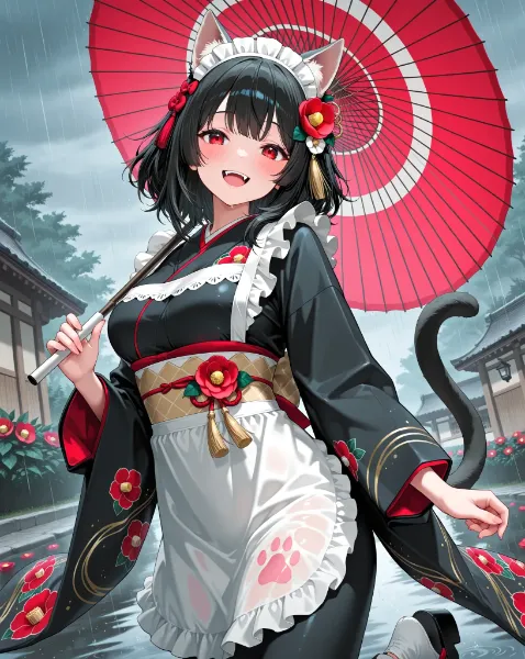 雨椿の猫メイド