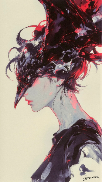 仮面の奥に潜む静かな視線／スマホ壁紙アーカイブ