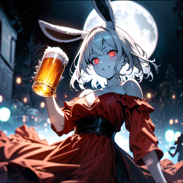 月見酒うさぎ参上