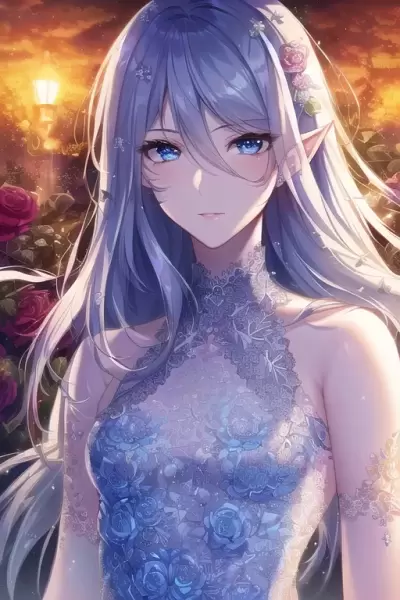 薔薇のレースのドレス