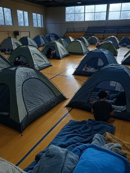 災害避難所のフリー素材