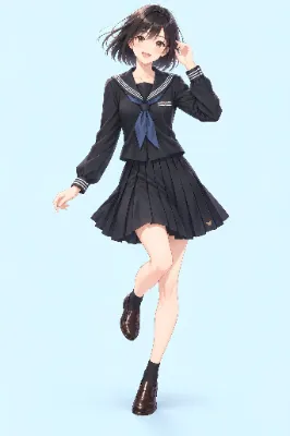 福井県立三国高等学校 紺セーラー服×スカート